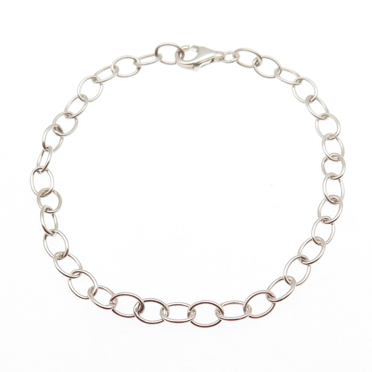 925 Sterling Silver Vintage Oval Link Bracelet 7.5"