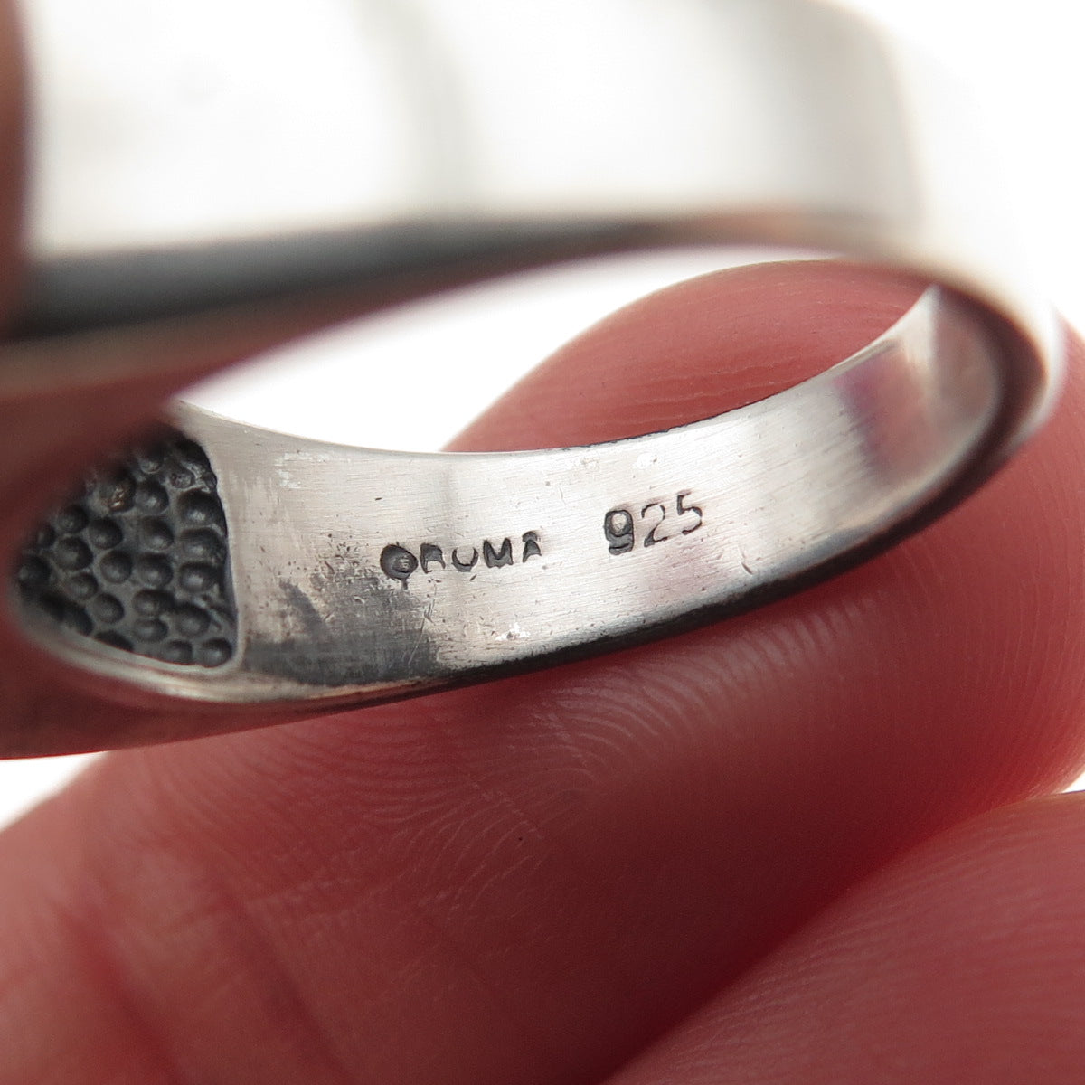 Boma 925 Sterling Silver Vintage Modernist Zig Zag Oxidized Ring Size 7
