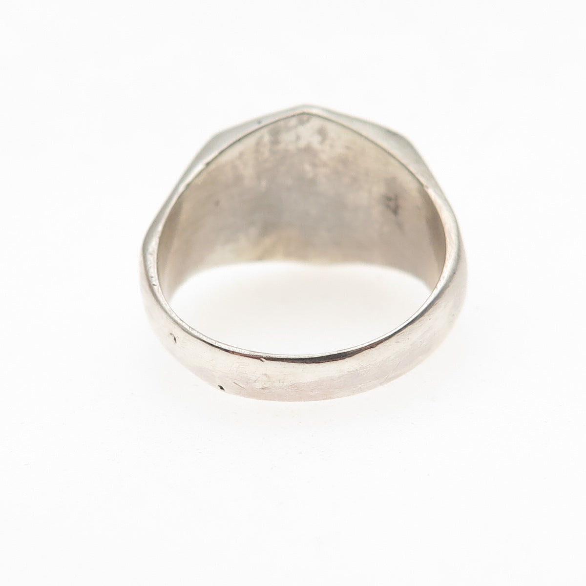 925 Sterling Silver 10K Gold Antique Art Deco Enamel St. Mary Ring Size 4.75