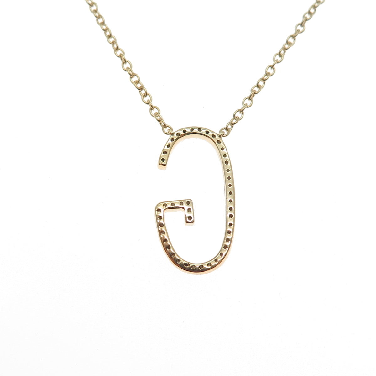 925 Sterling Silver Gold Plated Real Diamond Letter G Cable Chain Necklace 18"