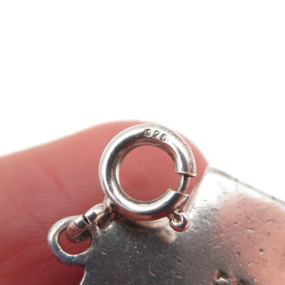 925 Sterling Vintage Real Red Jasper Cross Spring Ring Lock Locket Charm Pendant