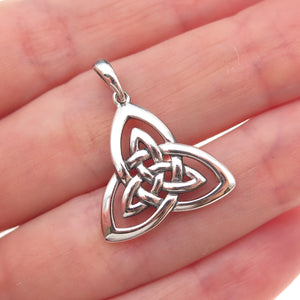 Solvar 925 Sterling Silver Vintage Dublin Celtic Trinity Knot Charm Pendant