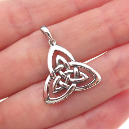 Solvar 925 Sterling Silver Vintage Dublin Celtic Trinity Knot Charm Pendant