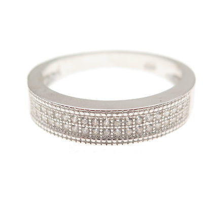 925 Sterling Silver Round-Cut C Z Band Ring Size 9.25