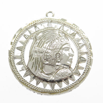 720 Silver Vintage Mexico 5 Pesos Cut-Out Indian Head Coin Pendant