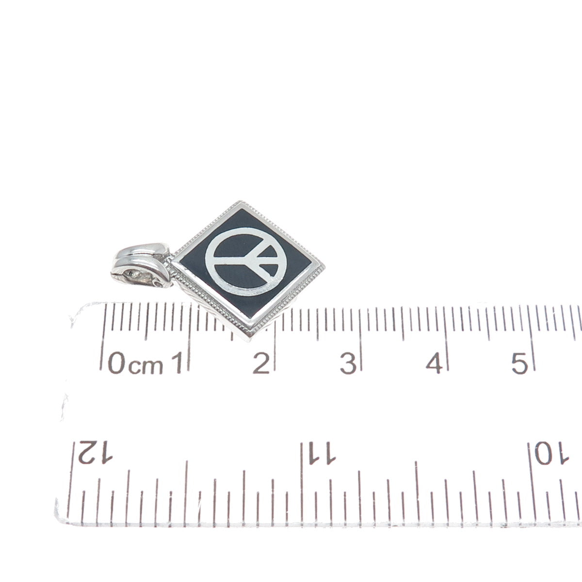 ORIGAMI OWL 925 Sterling Silver Enamel Peace Symbol Charm Pendant