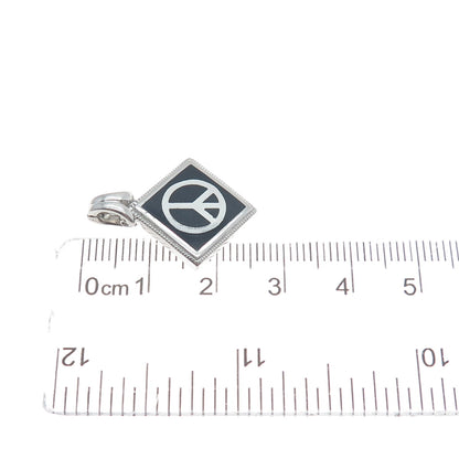 ORIGAMI OWL 925 Sterling Silver Enamel Peace Symbol Charm Pendant