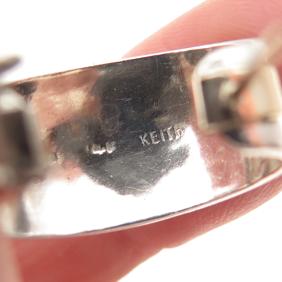 KEITH 925 Sterling Silver 14K Gold Vintage Modernist Omega Back Earrings