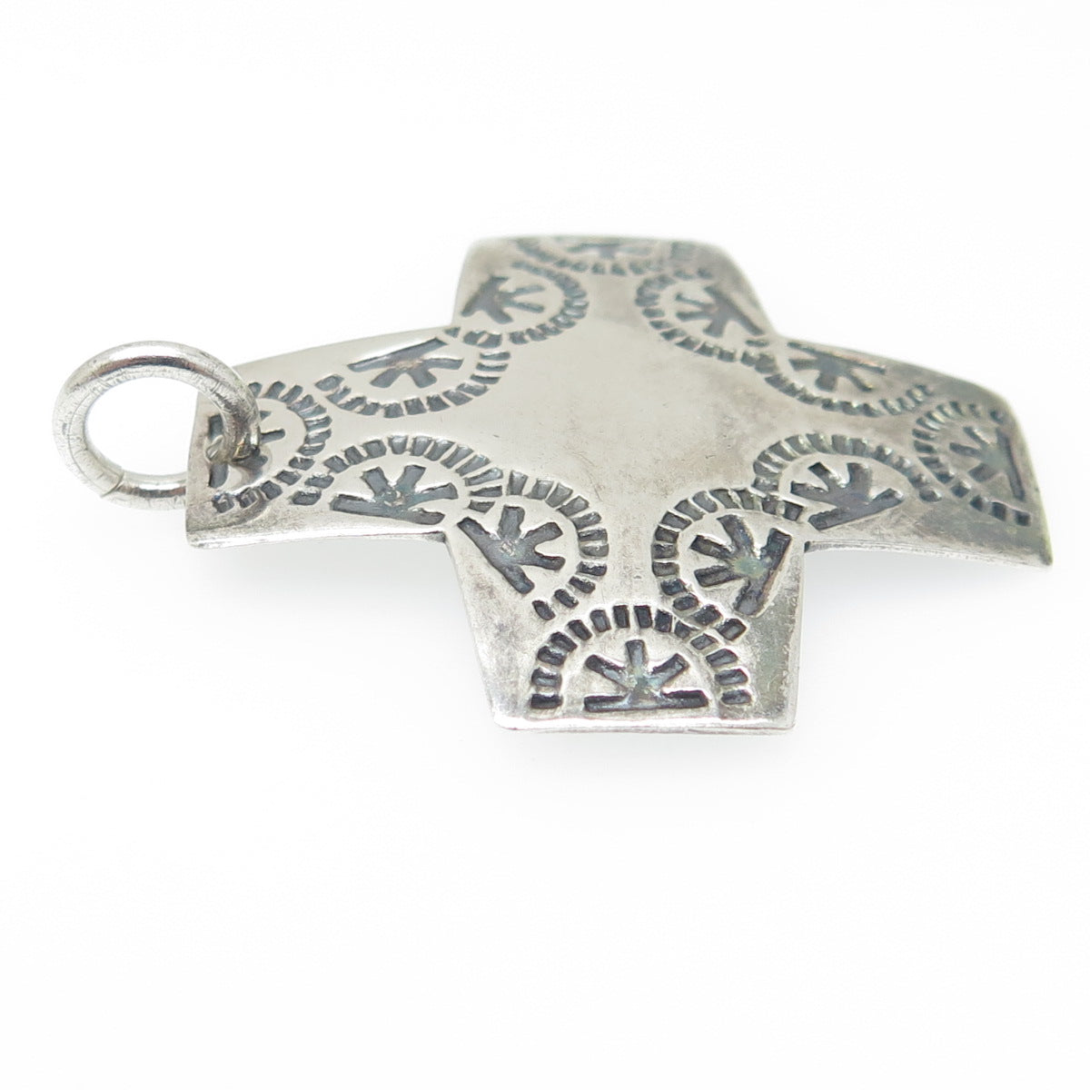 SILPADA 925 Sterling Silver Vintage Engraved Ethnic Cross Oxidized Pendant