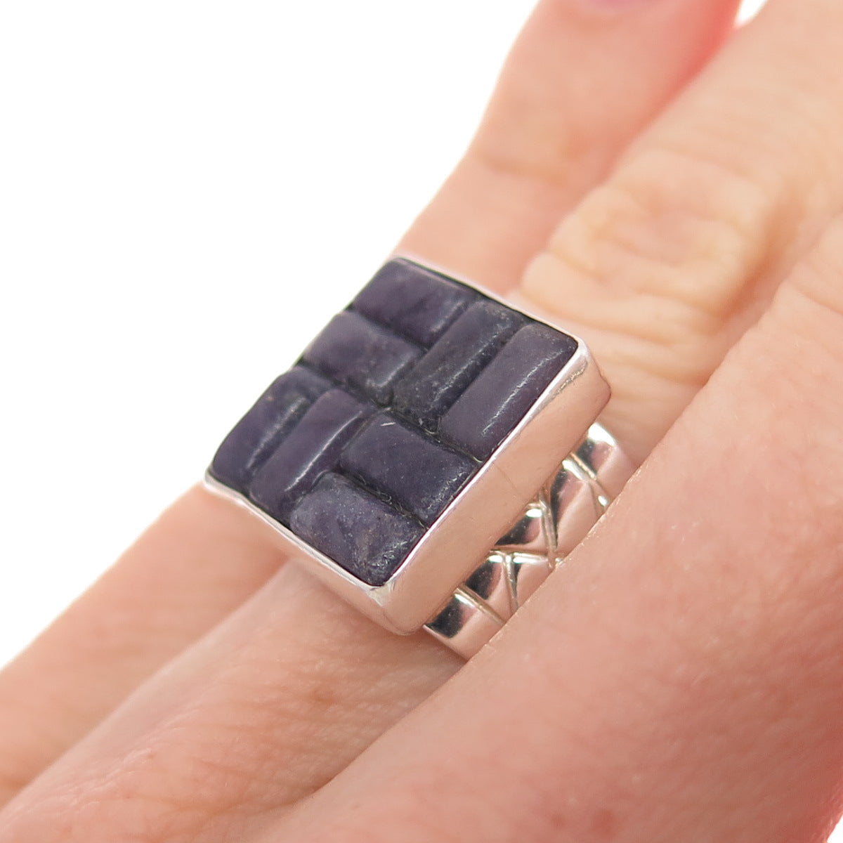 JAY KING DESERT ROSE Sterling Silver Vintage Sugilite Oxidized Ring Size 5.75