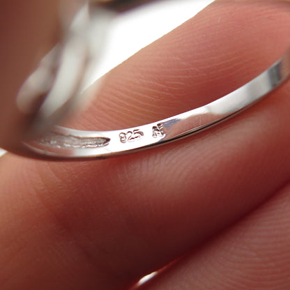 925 Sterling Silver Real Round-Cut Diamond Fleur de Lis Ring Size 8