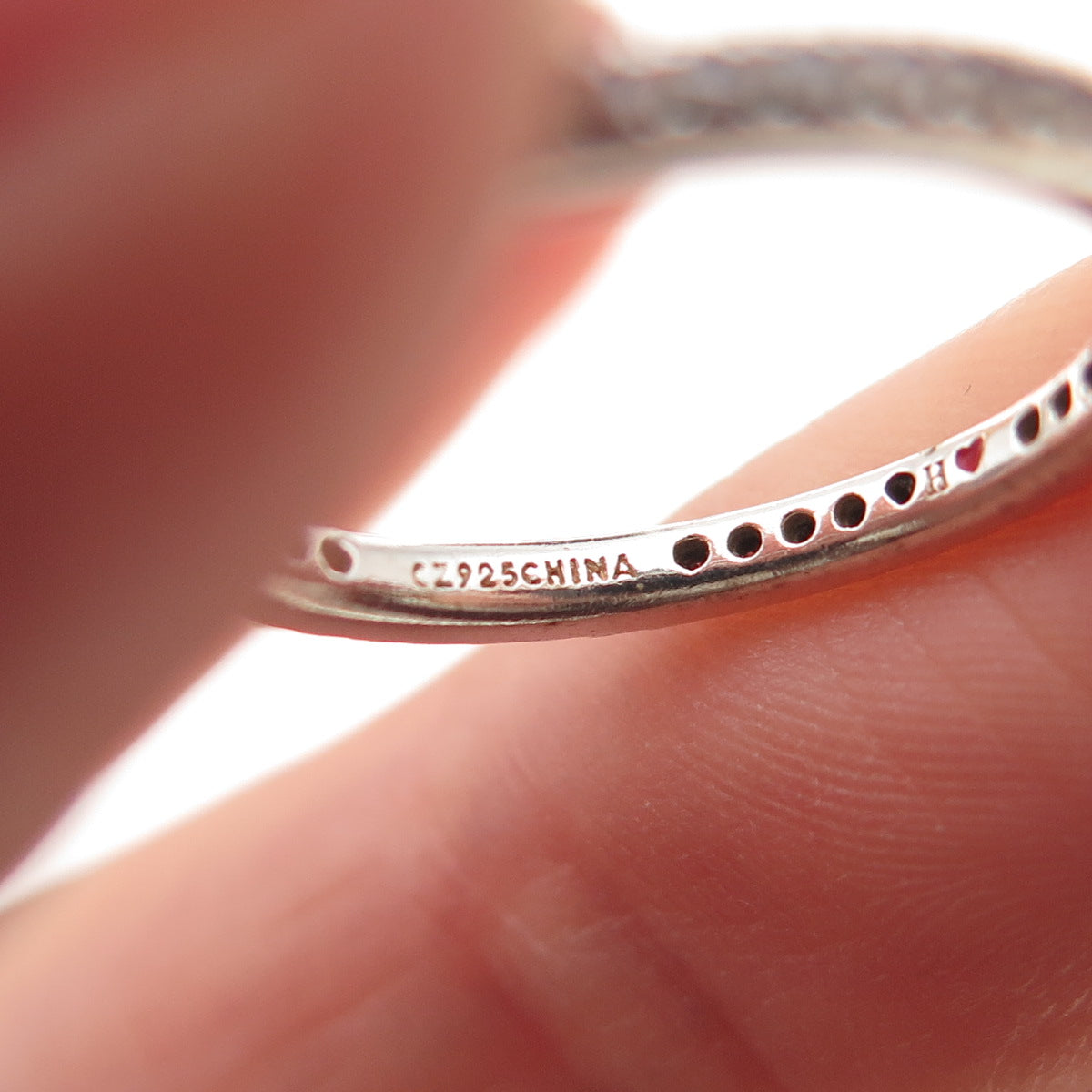 Silvio Hidalgo 925 Sterling Silver Round-Cut Pink C Z Eternity Band Ring Size 5