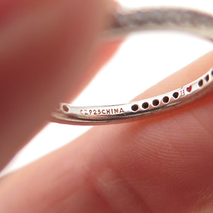 Silvio Hidalgo 925 Sterling Silver Round-Cut Pink C Z Eternity Band Ring Size 5