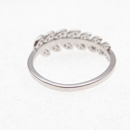 925 Sterling Silver Round-Cut C Z Laurel Floral Ring Size 8