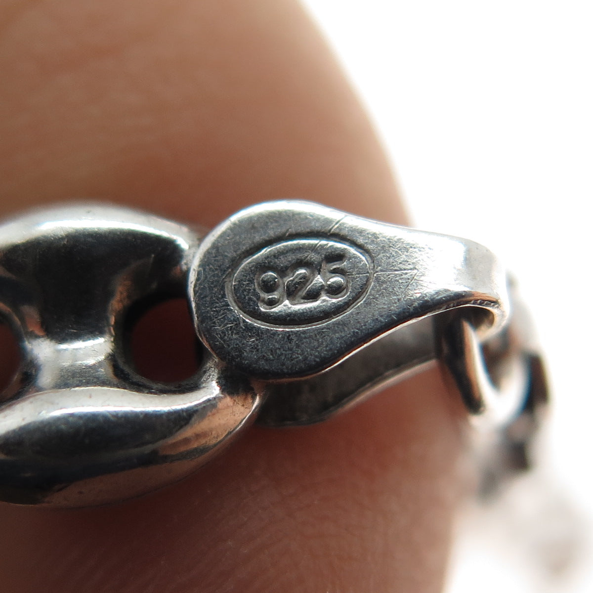 925 Sterling Silver Vintage Anchor Mariner Chain Necklace 16"