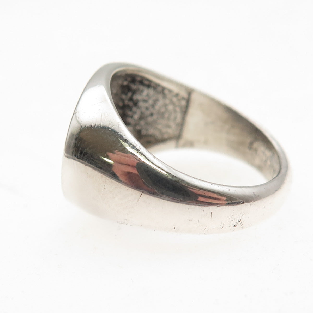 Avon 925 Sterling Silver Vintage Modernist Signet Ring Size 7