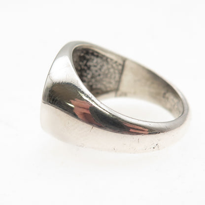 Avon 925 Sterling Silver Vintage Modernist Signet Ring Size 7