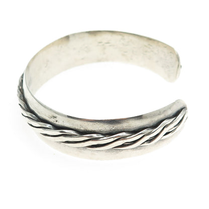 PAMELA SULLIVAN Sterling Silver Vintage 2003 Twisted Rope Adjustable Bracelet 7"