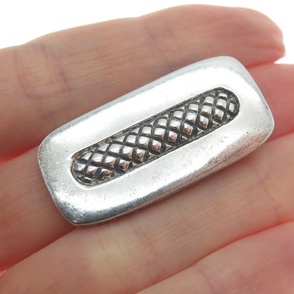 925 Sterling Silver Vintage Modernist Oxidized Charm Pendant
