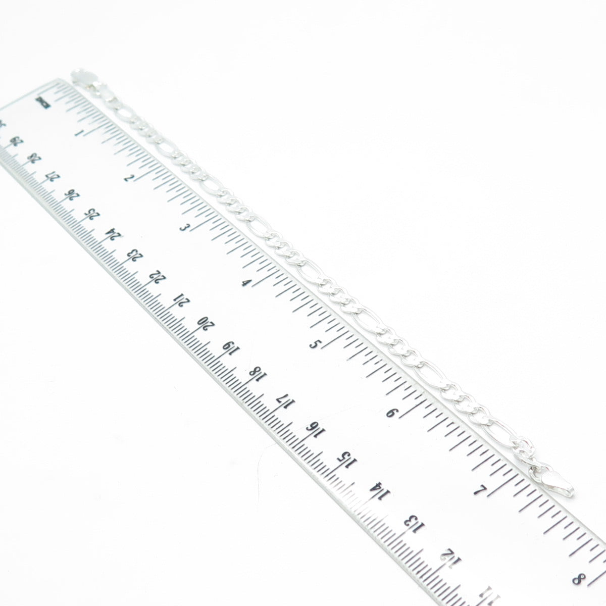 HAN 925 Sterling Silver Italy Figaro Link Bracelet 7.25"