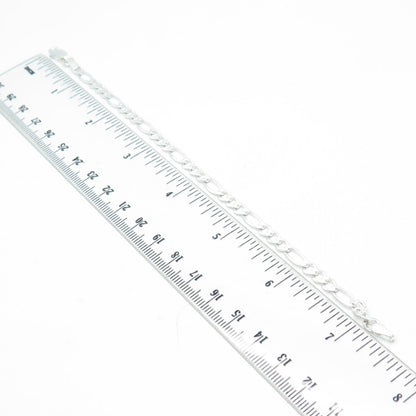 HAN 925 Sterling Silver Italy Figaro Link Bracelet 7.25"