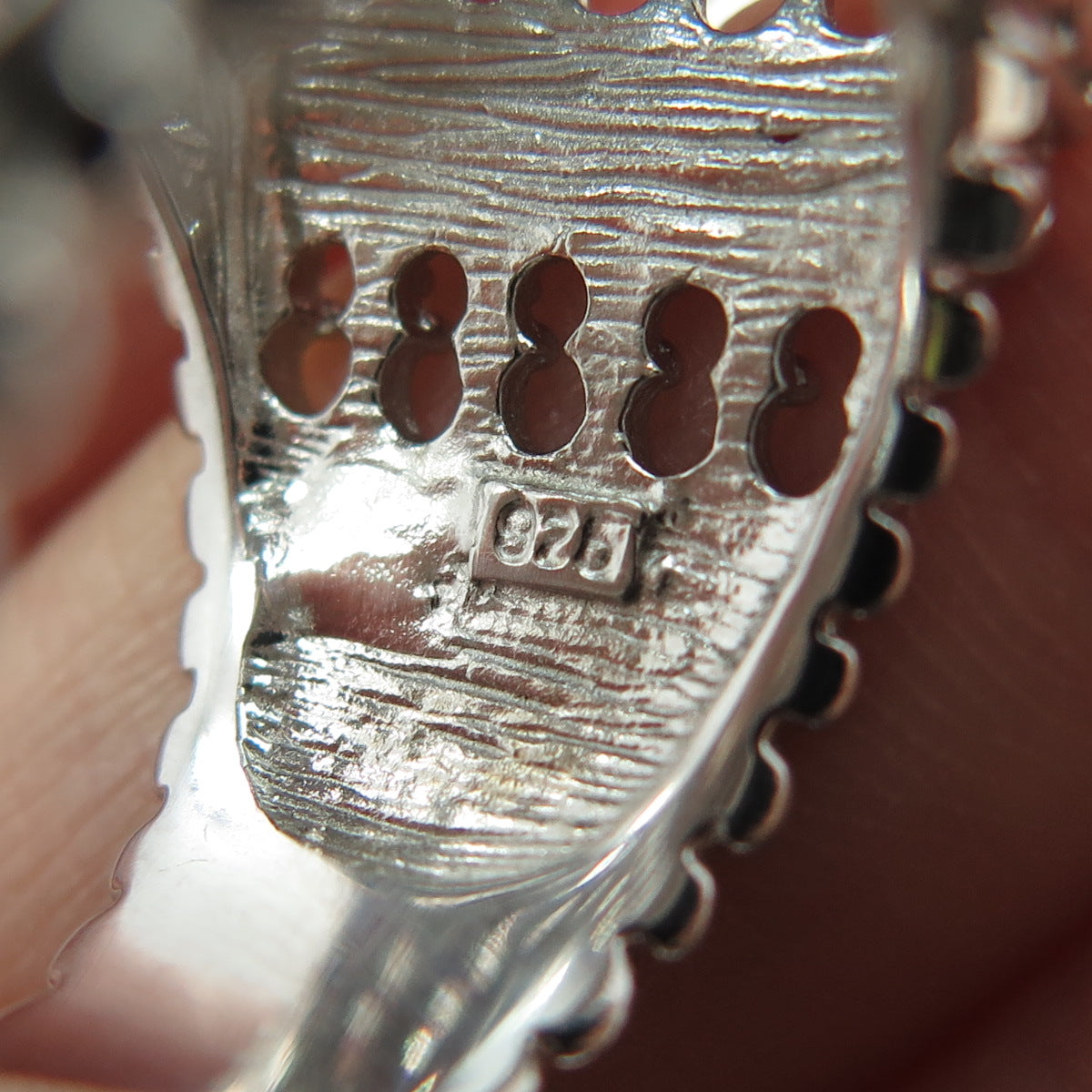 925 Sterling Silver Real Princess-Cut Blue & Round-Cut White Topaz Ring Size 7