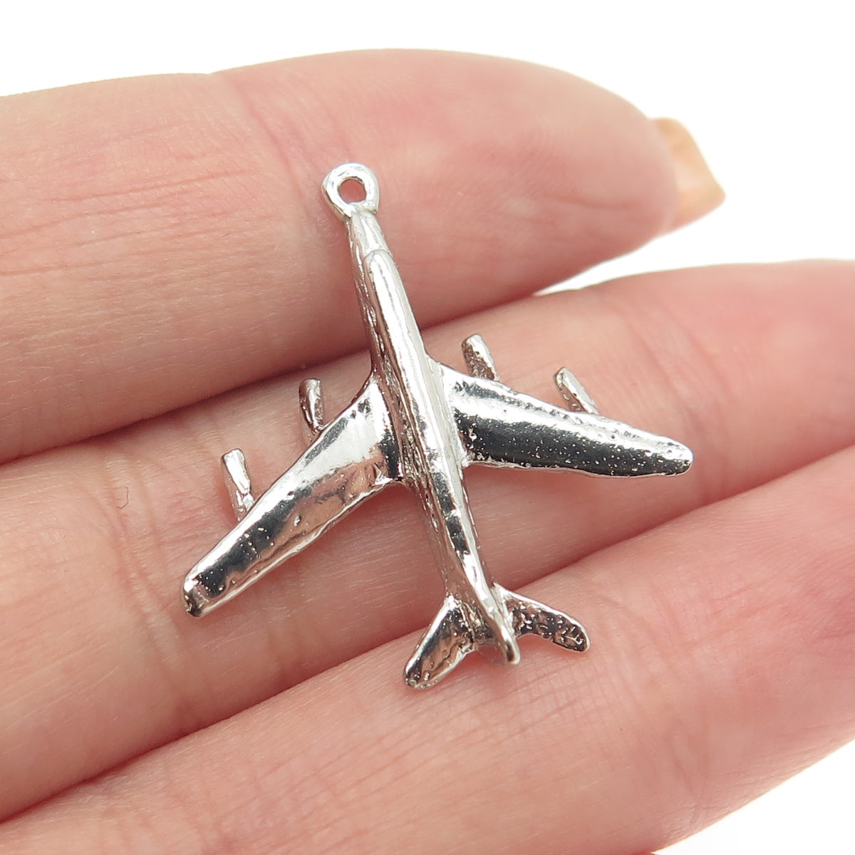 925 Sterling Silver Vintage Airplane Pendant