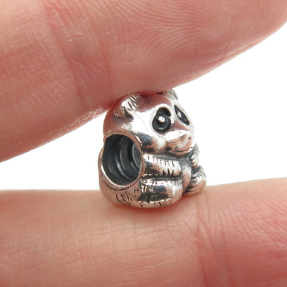 PANDORA 925 Sterling Silver Black Enamel Panda Bead Charm