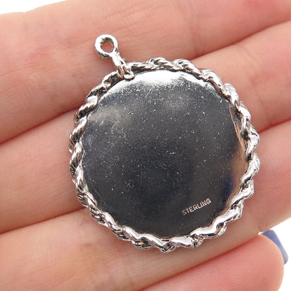 925 Sterling Silver Vintage Happy Anniversary Charm Pendant