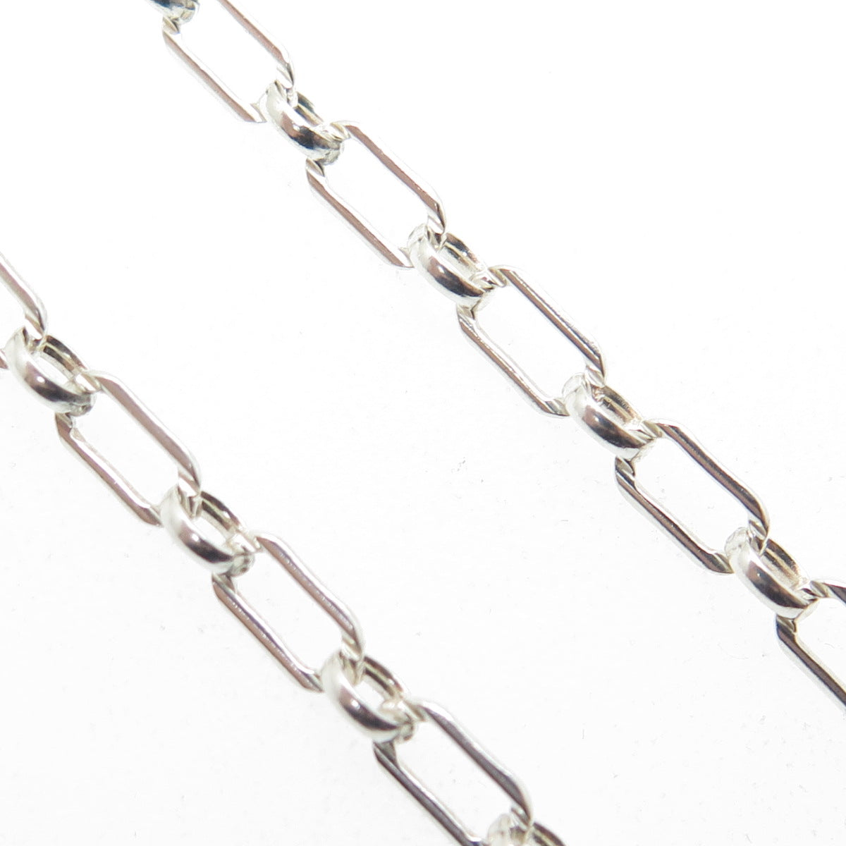 925 Sterling Silver Paperclip Chain Necklace 22"