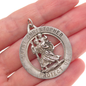 Rand & Paseka 925 Sterling Silver Vintage Saint Christopher Religious Pendant