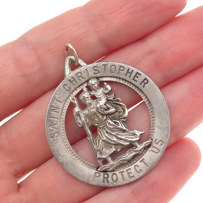Rand & Paseka 925 Sterling Silver Vintage Saint Christopher Religious Pendant