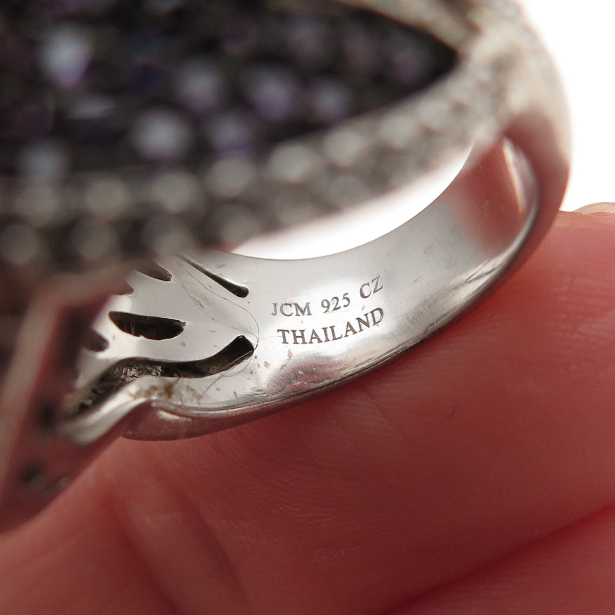 Jacmel Mauritius 925 Sterling Silver Round-Cut Multi-Color C Z Ring Size 6.25