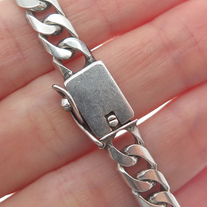 900 Silver Vintage AEP Mexico ID Curb Link Bracelet 7"