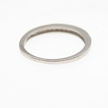 925 Sterling Silver Round-Cut C Z Half Eternity Band Ring Size 7