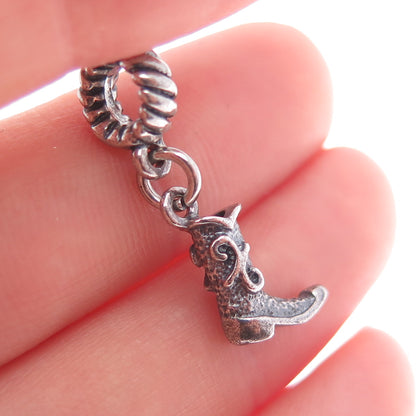 RL RICHLINE 925 Sterling Silver Italy Cowboy Boot Dangle Slide Charm