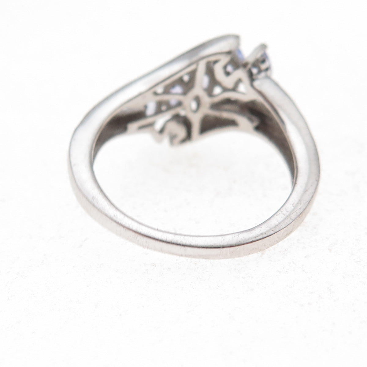 Chuck Clemency 925 Sterling Silver Real Marquise-Cut Tanzanite Ring Size 6.75