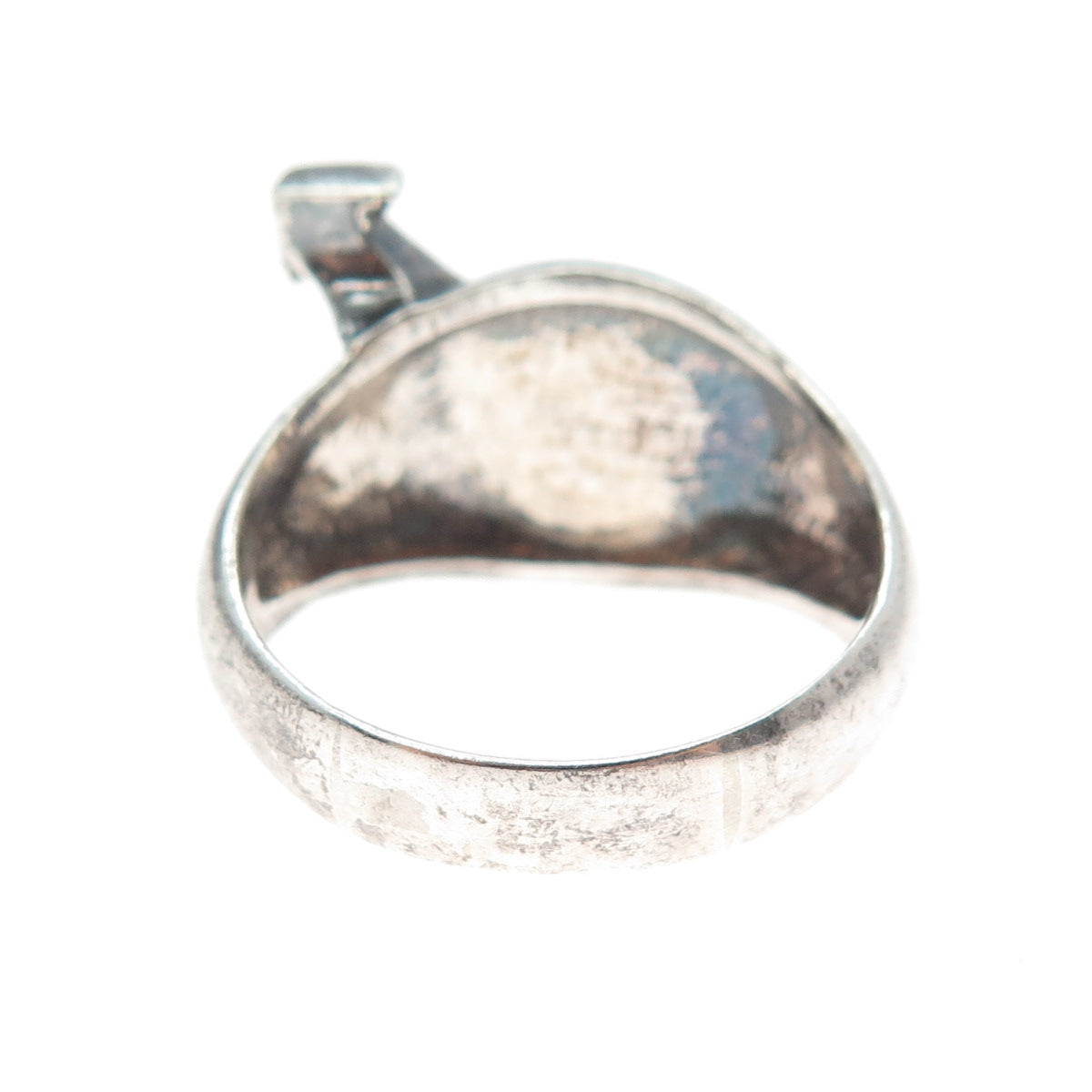 925 Sterling Silver Vintage Enamel Male Symbol Rainbow Ring Size 12.25