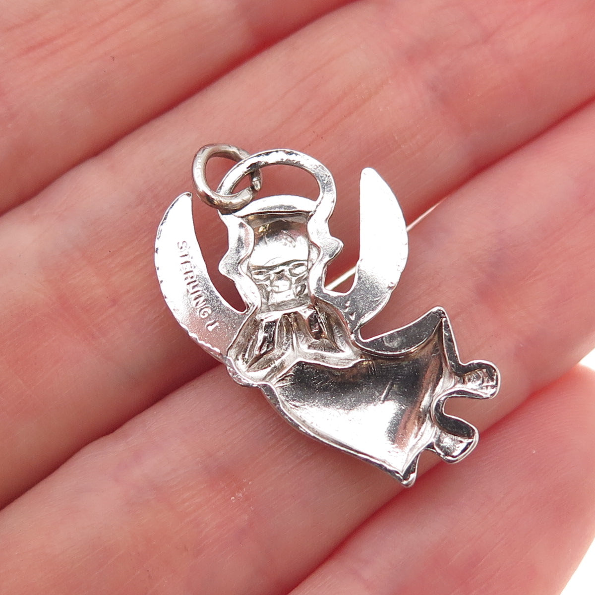 925 Sterling Silver Vintage Baby Angel Charm Pendant