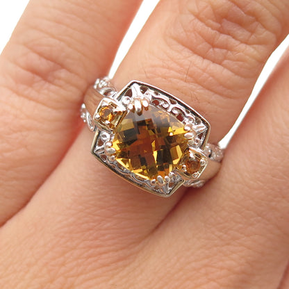 MICHAEL VALITUTTI Gems En Vogue 925 Sterling 2-Tone Real Citrine Ring Size 6.25