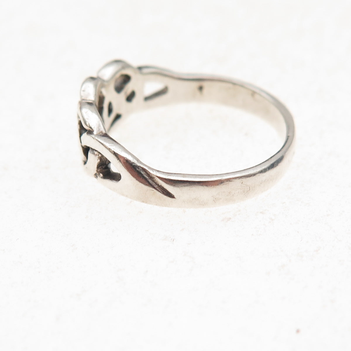 925 Sterling Silver Vintage Celtic Knot Oxidized Ring Size 6