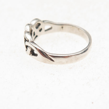 925 Sterling Silver Vintage Celtic Knot Oxidized Ring Size 6