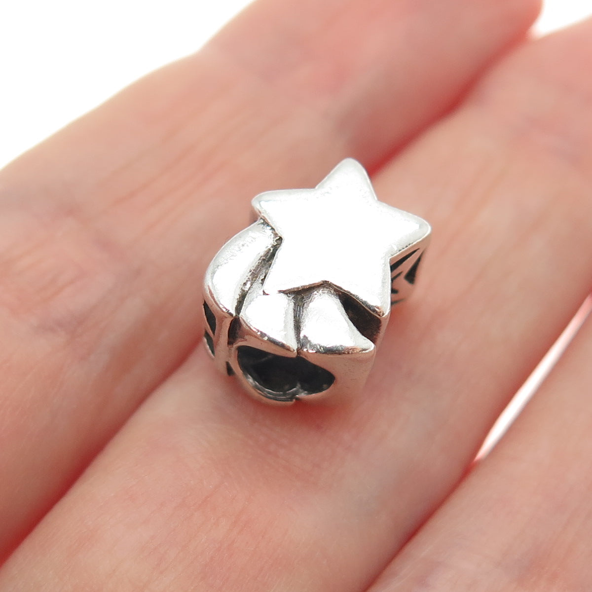 PAGODA PGDA 925 Sterling Silver Vintage Falling Star Bead Charm