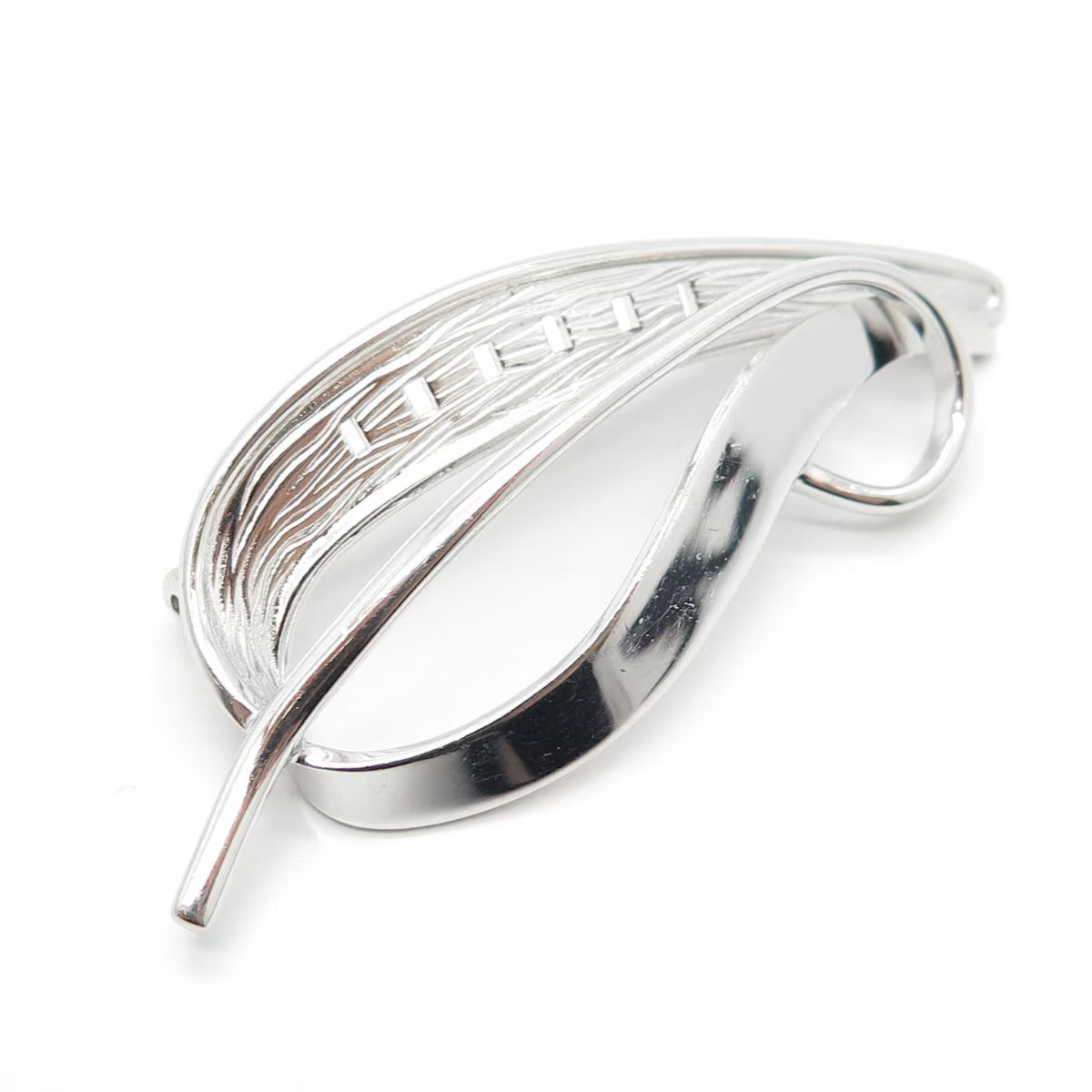 925 Sterling Silver Vintage Vargas Leaf Pin Brooch