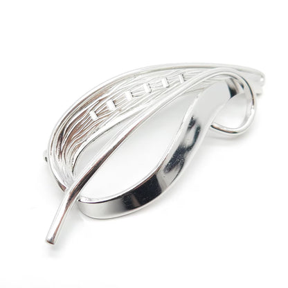 925 Sterling Silver Vintage Vargas Leaf Pin Brooch