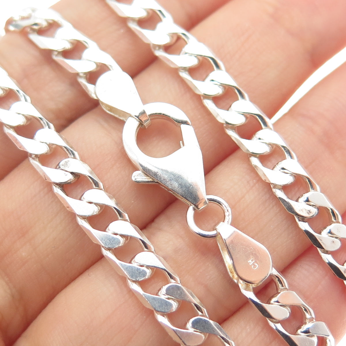 925 Sterling Silver Vintage Curb Chain Necklace 20"