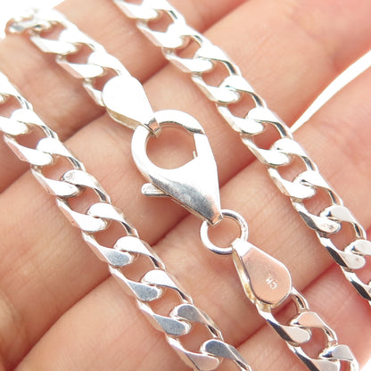 925 Sterling Silver Vintage Curb Chain Necklace 20"