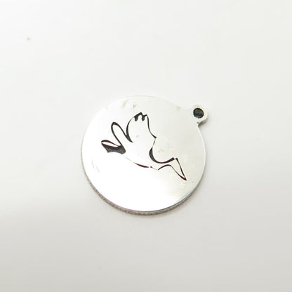925 Sterling Silver USA Two In Town Flying Bird Charm Pendant