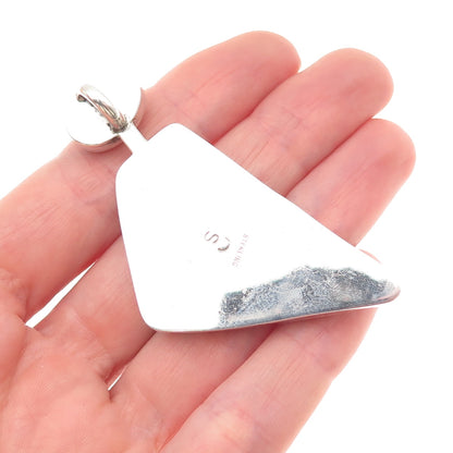 Stanley Bain Navajo Old Pawn Sterling Silver Vintage Agate & Rhodonite Pendant