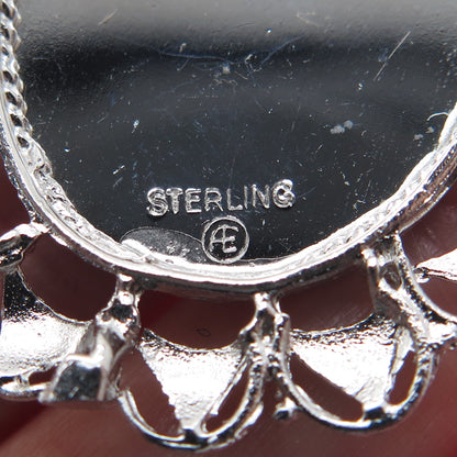 ART'S ELEGANCE 925 Sterling Silver Vintage Hands In Prayer Religious Pendant
